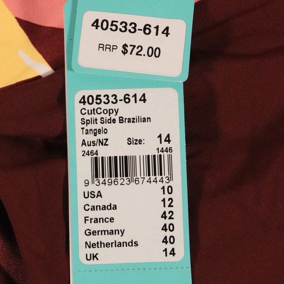 NWT Seafolly Cut Copy Split Side Brazilian in Tangelo - Picture 8 of 16